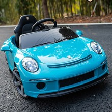 保时捷如虎RUF儿童电动车可坐人宝宝遥控汽车新款四轮遥控玩具车