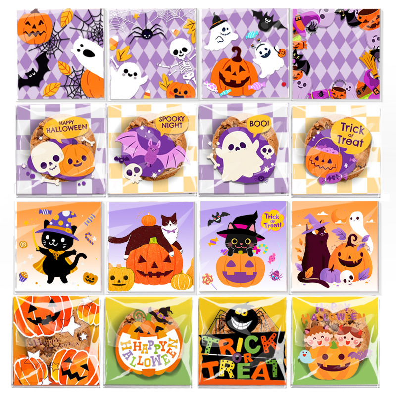 2024オリジナルハロウィーンキャンディー包装袋ビスケット牛圧延糖雪花ショートニングパーティープレゼント自封袋|undefined