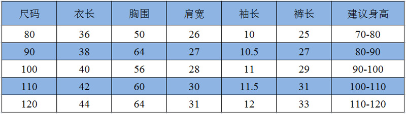 80-120短袖套装