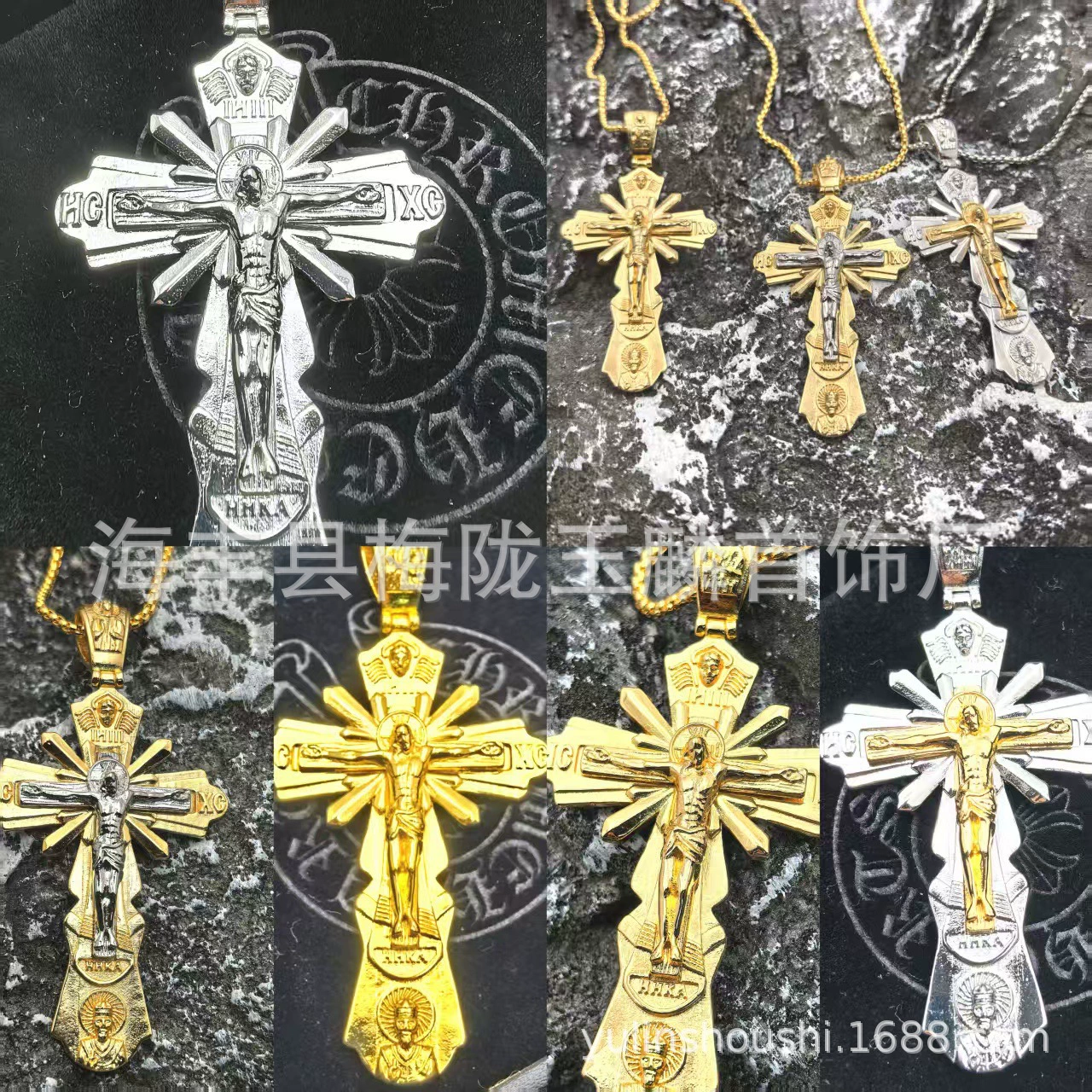 Европейские и американские ювелирные изделия, подвеска в форме креста, персонализированная подвеска в стиле панк, ретро, ​​модная мужская подвеска с портретом креста