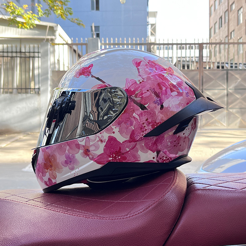 Casco de motocicleta Orz para hombres y mujeres, casco integral de verano con gran alerón trasero para todas las estaciones, certificado por DOT, transfronterizo.