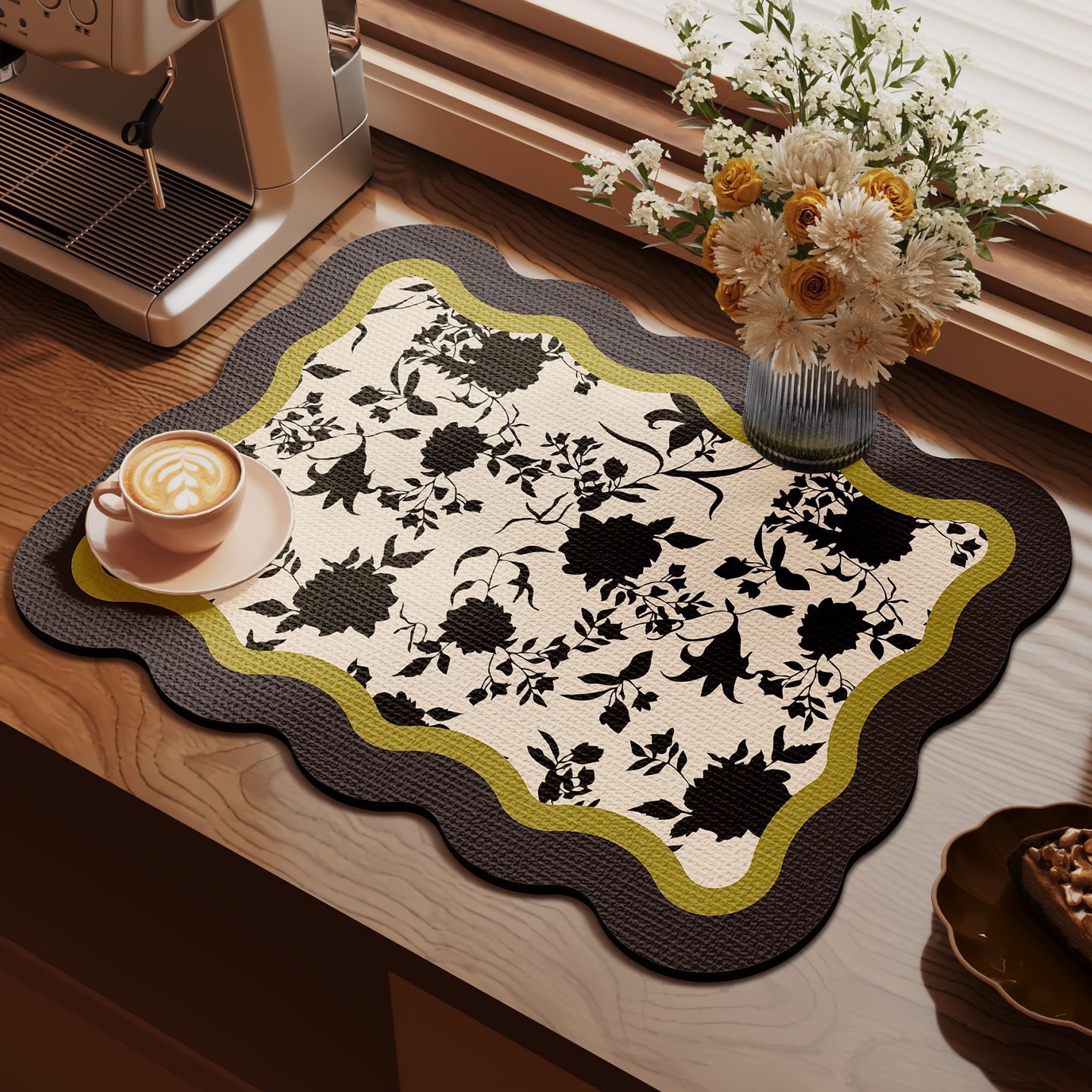 Cocina retro cojín de drenaje cojín antideslizante mesa de comedor cojín de aislamiento térmico resistente al desgaste cojín de barro de diatomas de absorción de agua de secado rápido