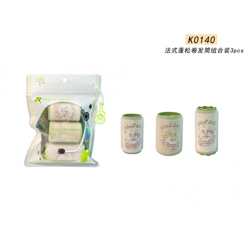K0140 - combinación de tubos de pelo rizado esponjosos franceses 3pcs