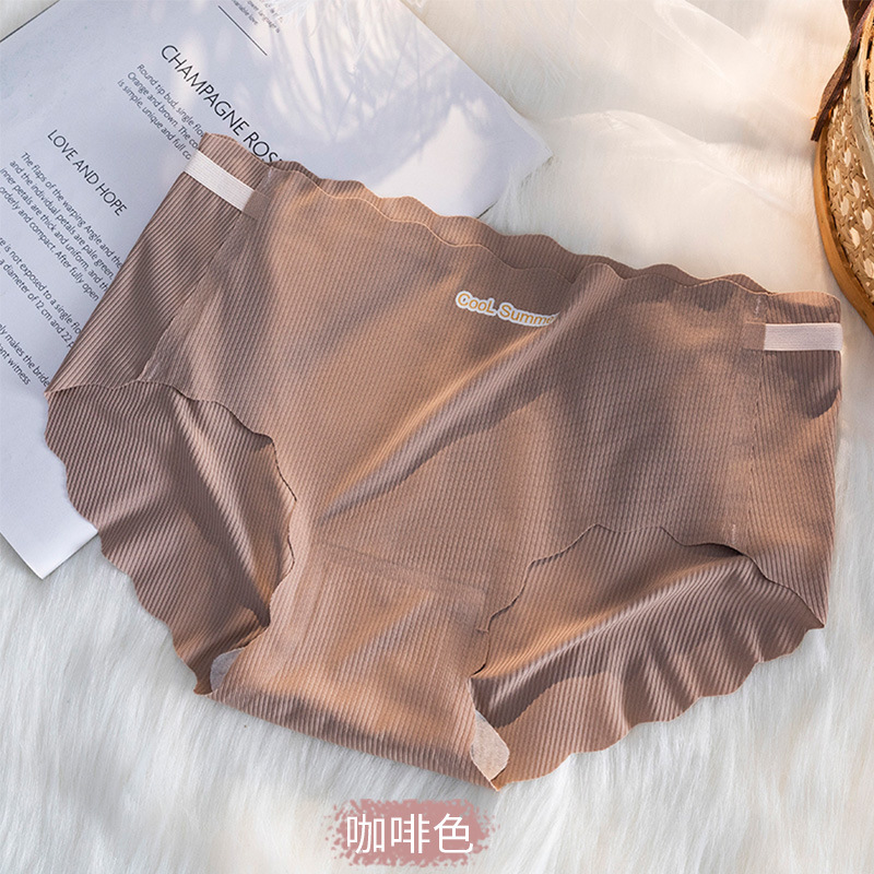 Ropa interior de seda de hielo sin costuras mujeres antibacteriano verano fino damas verano transpirable nuevo estilo caliente moda chica siete paquetes