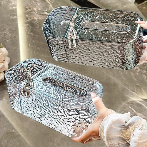 Glacier pattern tissue box living room high-end light luxury paper drawer coffee table multi-function remote control storage box tissue box
