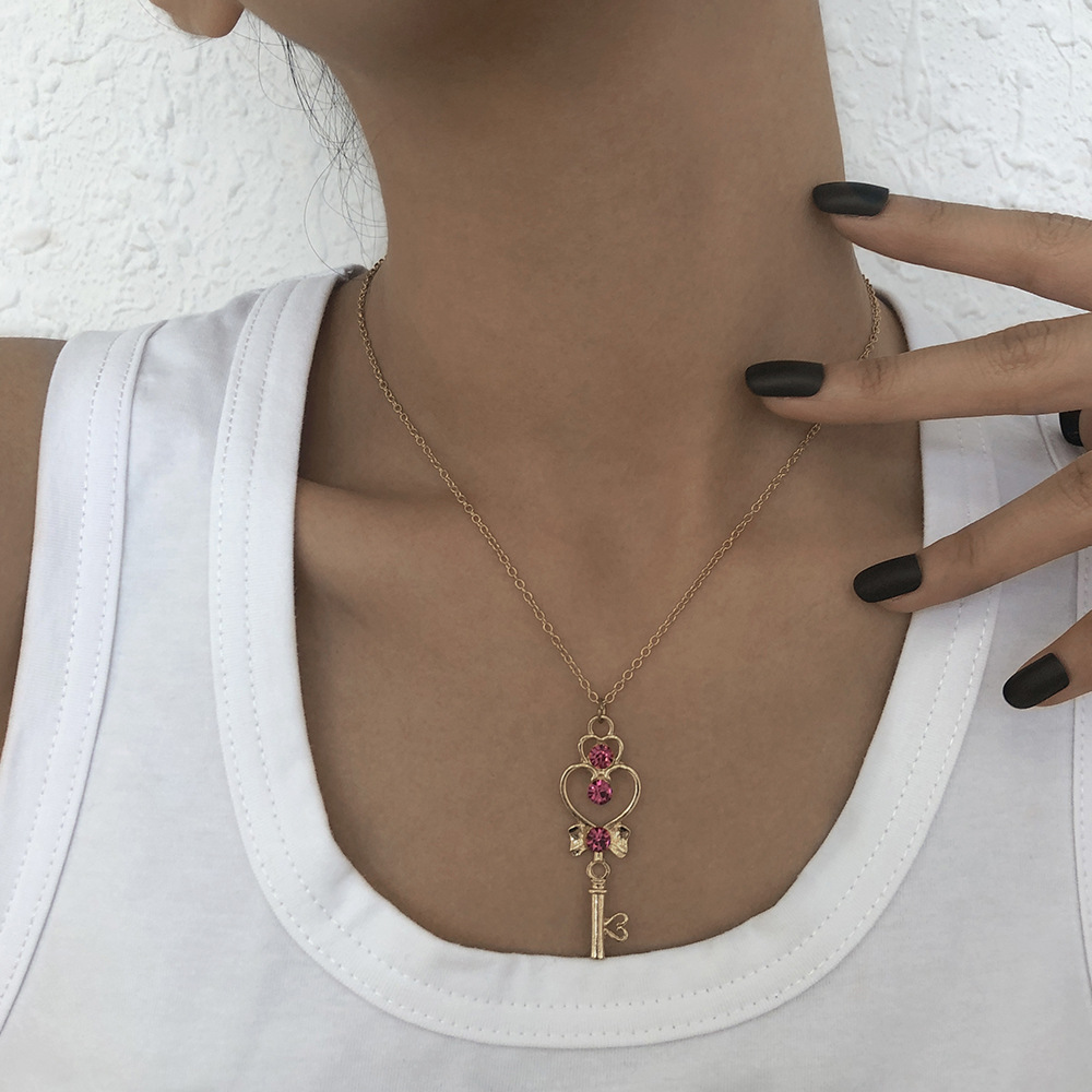 fashion magic wand moon diamond necklace wholesale Nihaojewelry