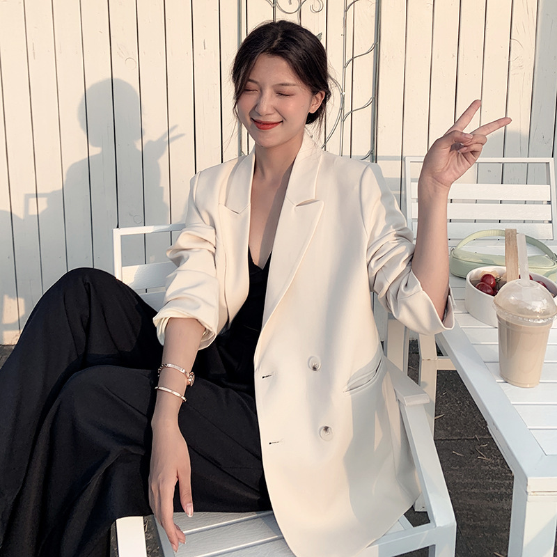 2026 Spring New Style Plus Size Women's Blazer Jacket for Plus-Size Women, Korean-Style Loose British Suit 100kg