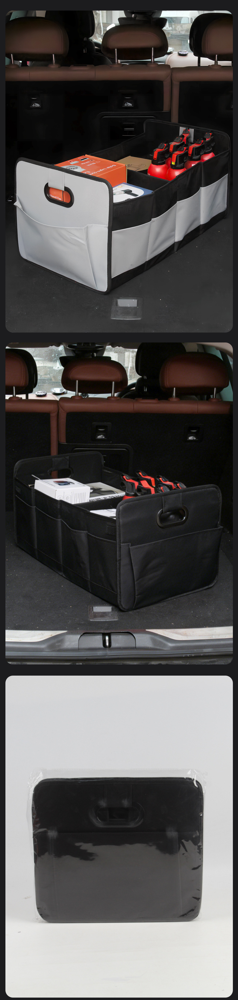 Trunk Storage Box Oxford Cloth 60L Large Capacity Car Storage Box Multifunctional Foldable Car Storage Box