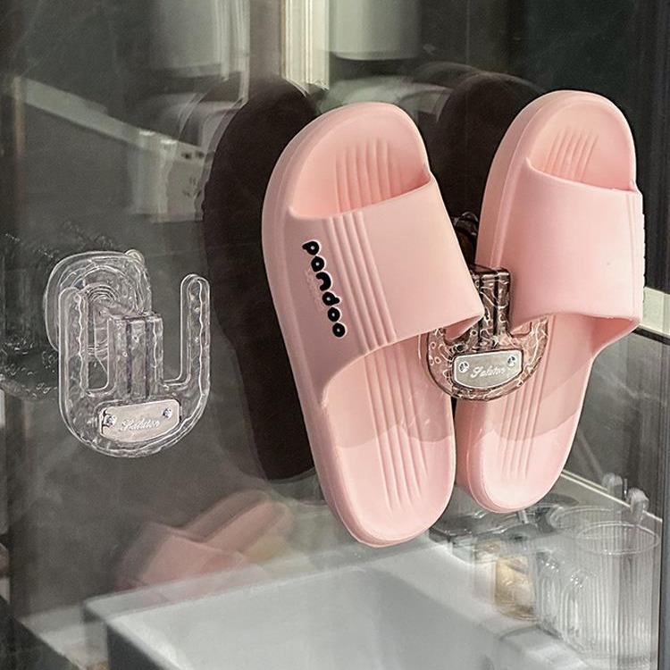 Bathroom Slippers Shelf Wall-mounted Punch-free Toilet Storage Rack Storage Rack Special Slippers Hanger Artifact