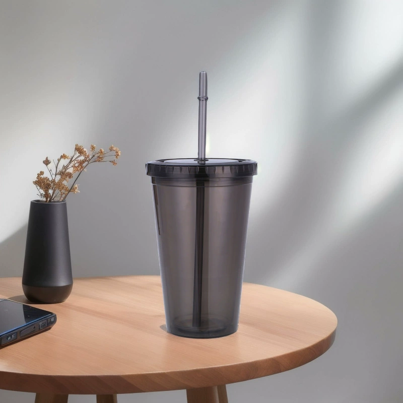 Горячая Летняя ночь рыночный киоск двухслойная соломенная мультяшная чашка для воды Автомобильная пластиковая чашка рекламный логотип