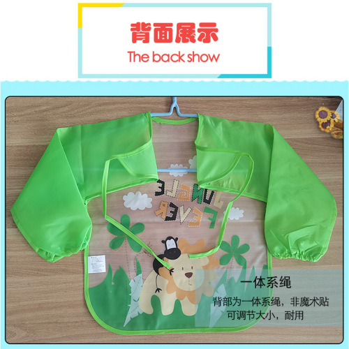 Children's smock EVA reverse dressing foreign trade long-sleeved waterproof baby eating bib Amazon painting clothes wholesale