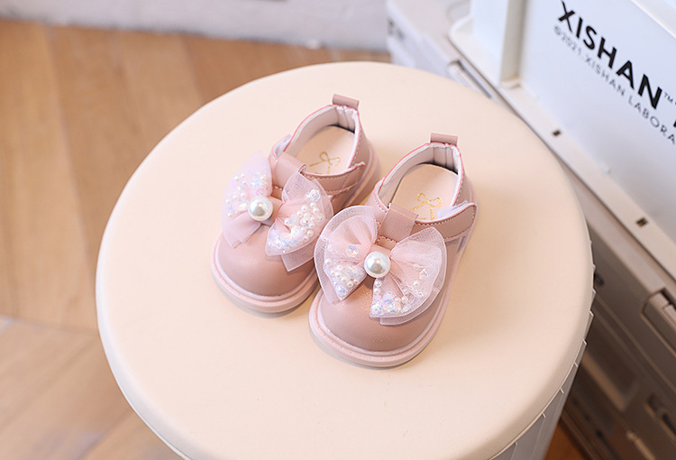 Mädchen Leder Kleinkind Prinzessin Baby kleine Kinder Frühling und Herbst einzelne Schuhe, Alter 0-2_voghion.com