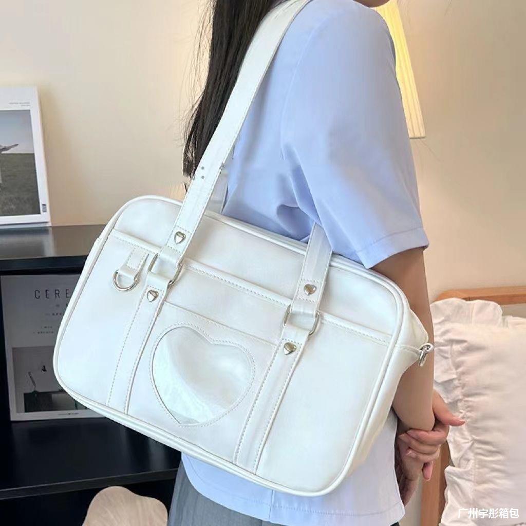 Bolsa jk original japonesa básica bolsa de estilo universitario grande bolsa de uniforme amor bolsa de estudiantes bidimensional portátil Y26