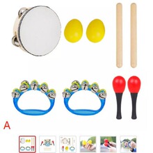 奥尔夫教具乐器打击套装4件套、5件套、10件套、12件套铃鼓棒铃