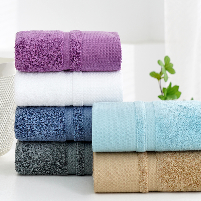 Cotton household adult face and bath towels, thick absorbent 100% cotton towels for wholesale with LOGO addition