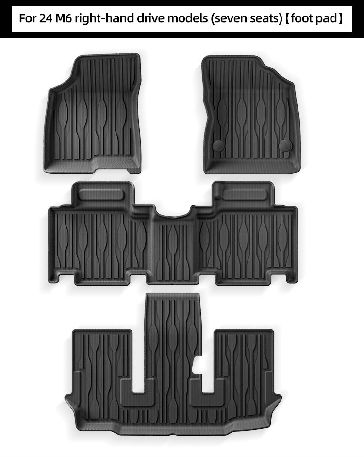 Suitable for 24-25 Model Byd M6 Left- and Right-Hand Drive Cars, Dirt-Resistant Tpe Floor Mats, Fully Environmentally Friendly Trunk Mat