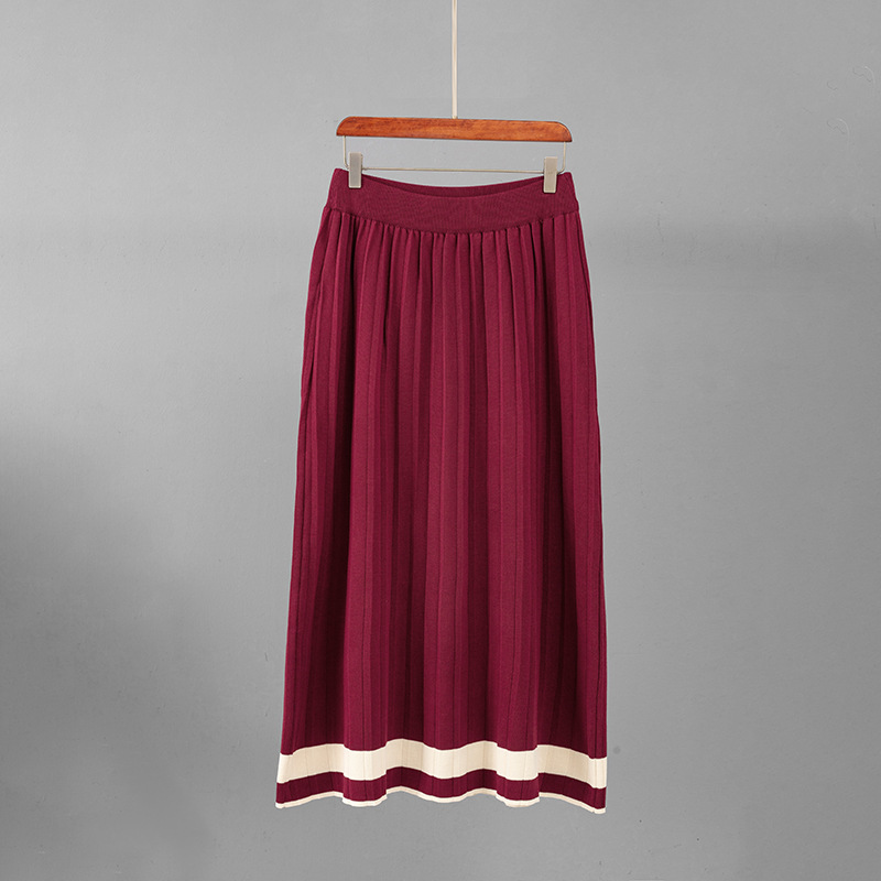 Women's Knitted Two Piece Cardigan And A-line Skirt Set Casual_voghion.com