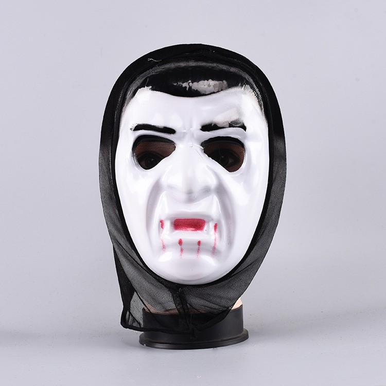 Máscaras de Halloween monochrome con hilos máscaras de maquillaje de baile plástico blancas muertes gritos máscaras de terror