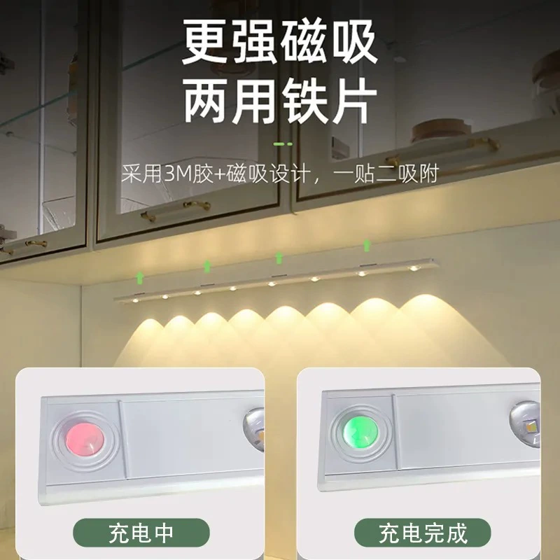 Induction rechargeable physiological magnetic light strip for wardrobe, human sensor, cat's eye