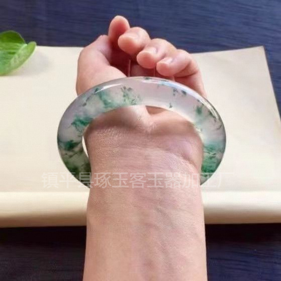 翡翠色の高氷が花の太った丸いブレスレットの氷が花の春の色の玉の美人の腕輪の石英の岩の玉の腕輪を漂わせます。|undefined