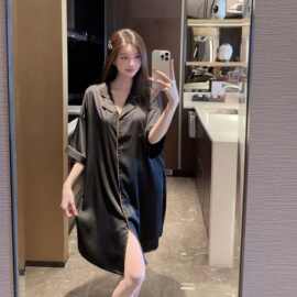 跨境外贸睡裙女款2026新款高级感夏季清凉薄款冰丝家居服女士睡衣