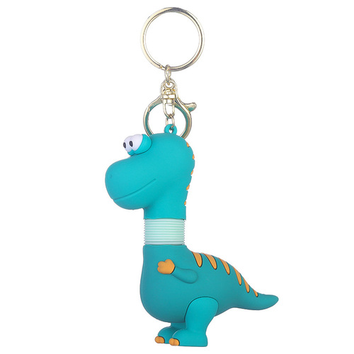 Creative Cartoon Doll Telescopic Neck Little Dinosaur Keychain Internet Celebrity Cute Unzipping Keychain Bag Pendant