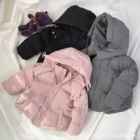 Детская пуховая куртка в том же стиле от Amy, короткое утолщенное пальто с капюшоном для девочек и мальчиков, для малышей и детей старшего возраста, зимняя верхняя одежда.