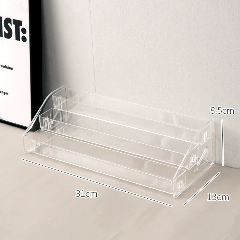Desktop small card storage box large capacity transparent layered shelf 唧 唧