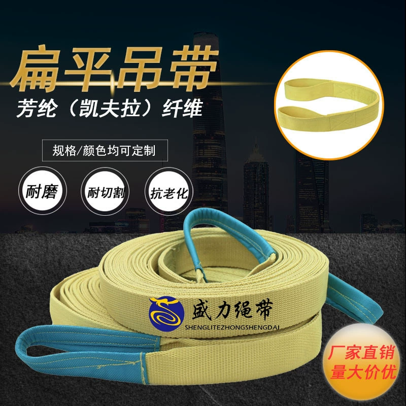 Пламя пояса Арамид плоское поднимаясь Высокопрочное промышленное поднимаясь огнеупорное-лента кевлара ретардант высокотемпературная устойчивая
