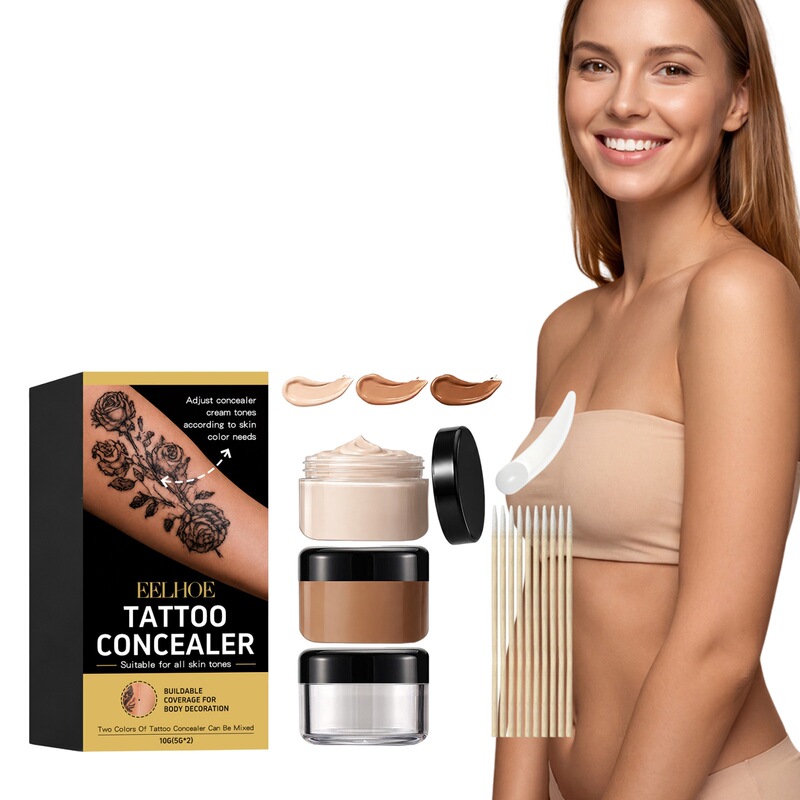 EELHOE Tattoo Concealer Set - Lightweight Texture for Daily Use on Body and Face, Moisturizing Tattoo Concealer EELHOE Tattoo Concealer Set - Lightweight Texture for Daily Use on Body and Face, Moisturizing Tattoo Concealer