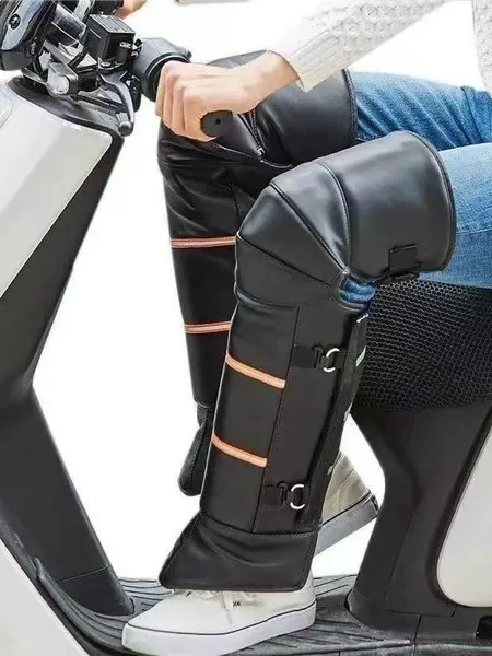 Wool Knee fleece-lined Winter Cold-proof Warm Leather Riding Motorcycle Lengthened Leg Protector Battery Car Leg Windproof Thickened