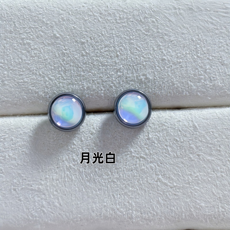 F136 Titanium Gradient Earrings Glitter Film Oil Dripping Lip Nails G23 Titanium Alloy Body Piercing Jewelry Ear Bone Nails detail image 10