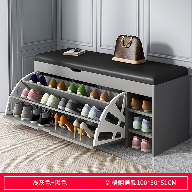 [플립커버+사이드 수납공간] 라이트그레이 100cm