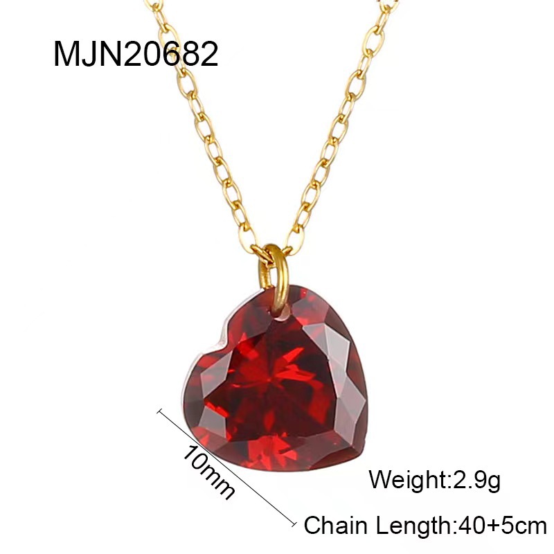 Holiday, Daily Occasion Wholesale Jewelry Simple Style Classic Style Heart Shape Copper Plating Pendant Necklace Cable Chain