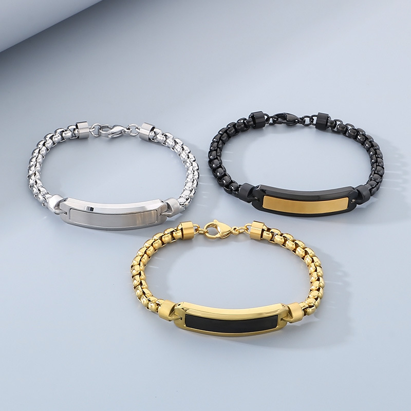 Bracelets Classification Retro Classic Style Geometric 304 Stainless Steel Plating Men's Bracelets Men's Chain Bracelets