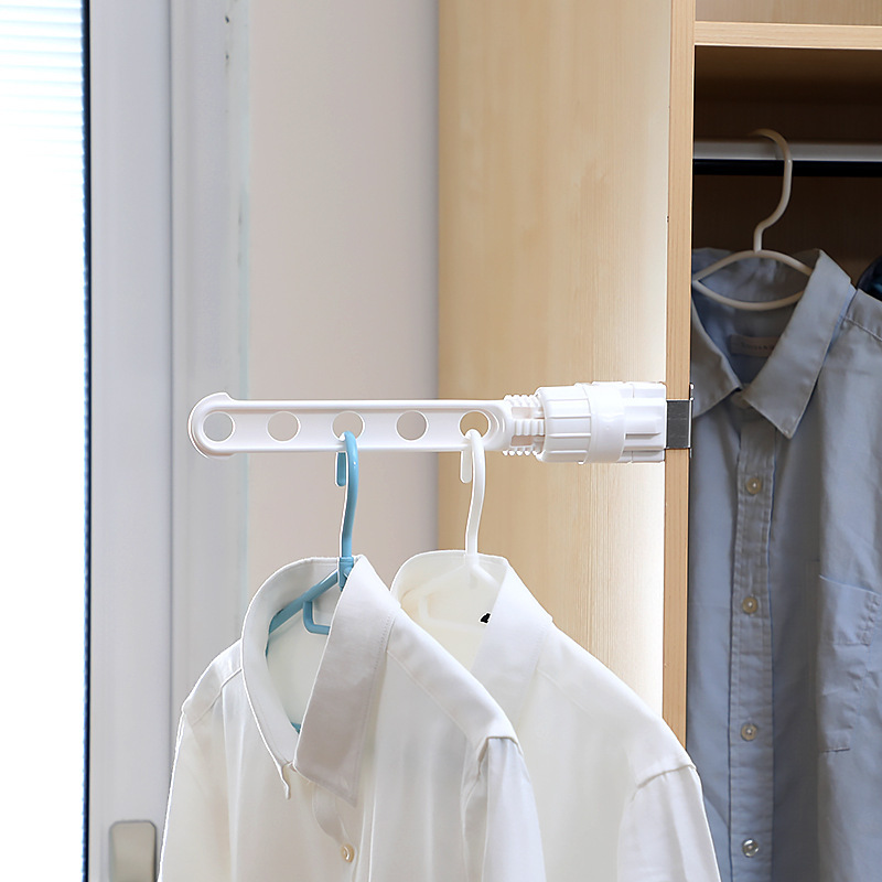 610AAC. Japan color boxed screw clip-on hanger travel bathroom window frame convenient drying rack_White