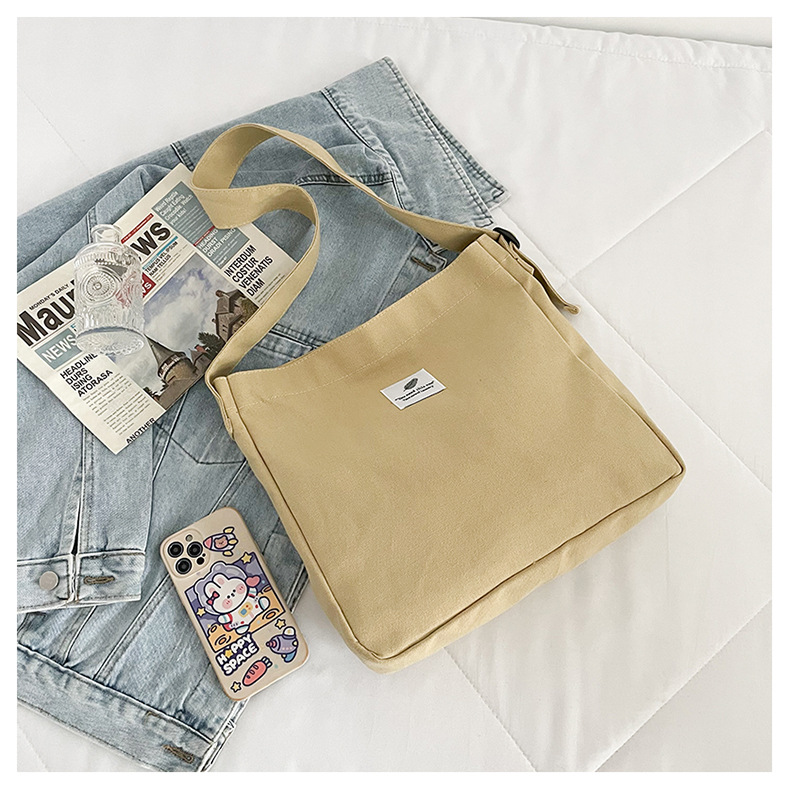 Large-capacity, fashionable and simple canvas bag, 2025 new style, casual and artistic shopping bag, versatile, shoulder crossbody bag undefined
