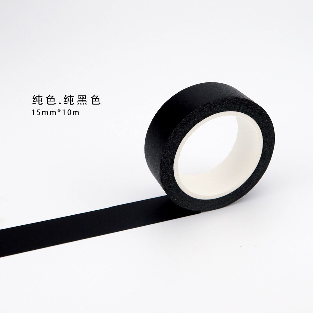 Cinta de papel de color sólido DIY cinta en blanco y negro mano lágrima y papel cuenta de la mano material hecho a mano decoración de arte Etiqueta de papel de embalaje
