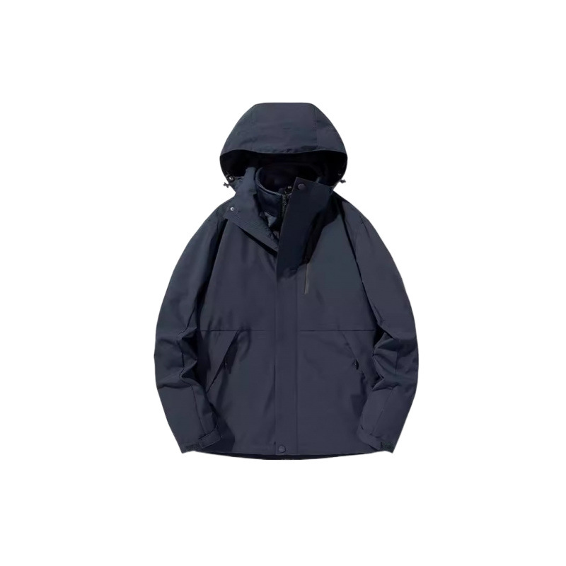 Compra grupal de chaquetas 2024, chaquetas impresas para hombres y mujeres, ropa de trabajo grupal tres en uno, a prueba de viento, impermeable, ropa de montañismo de otoño e invierno