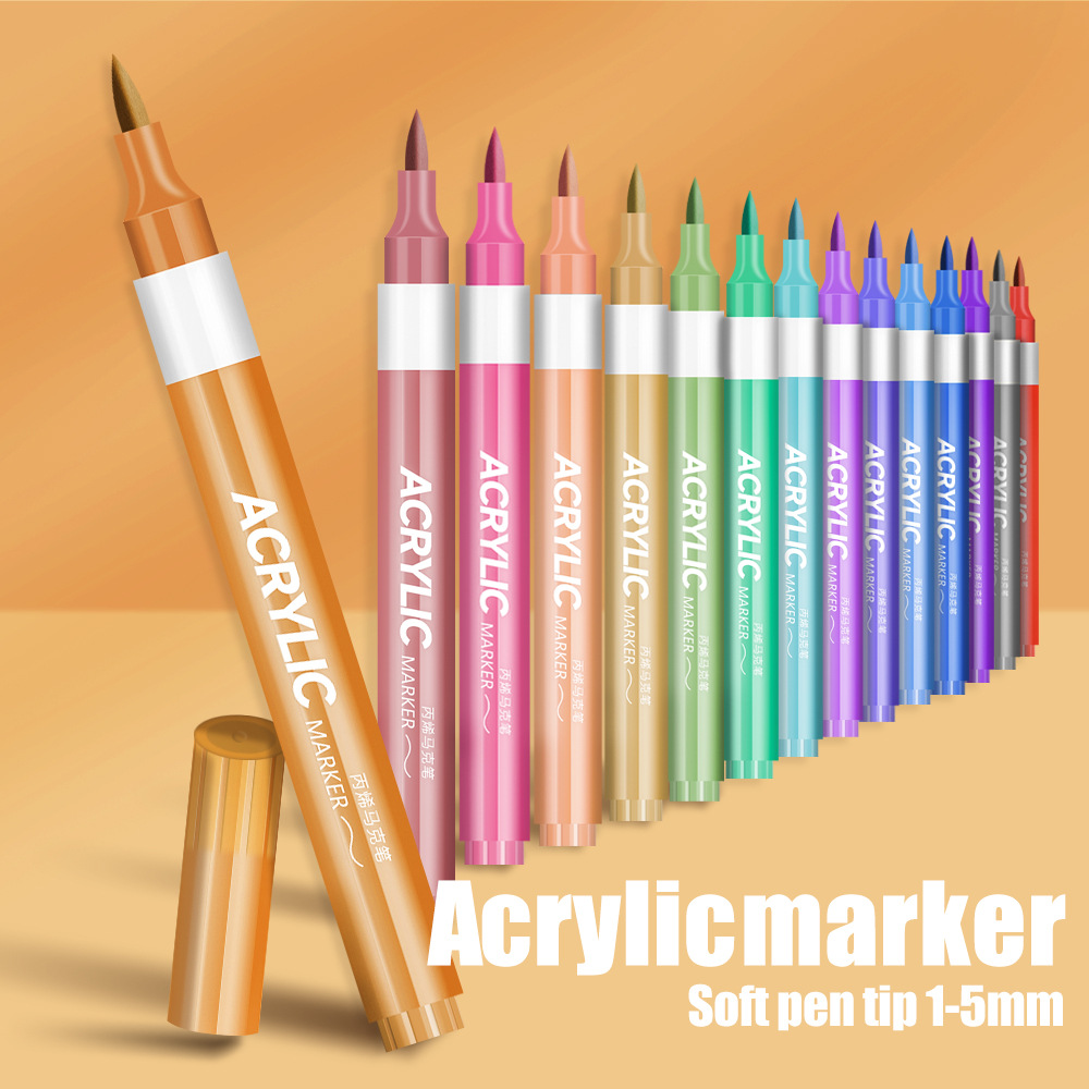 Caja de acrílico marcador de acrílico conjunto de cabeza suave pintura de los estudiantes puede plegar color fácil de lavar acuarela para niños al por mayor