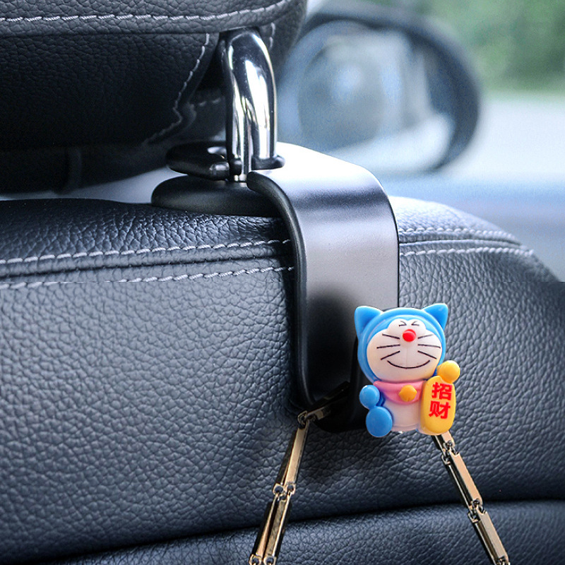 Gancho de coche de dibujos animados jingle cat coche respaldo de silla multifunción gancho de almacenamiento decoración creativa gancho de coche bricolaje