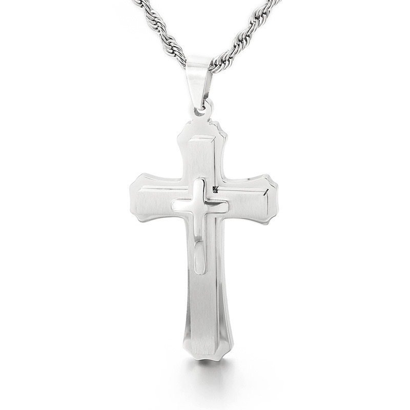 Classic Men's Pendant Necklace Symbol Of Faith And Strength_voghion.com