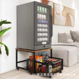 跨境冰箱移动支架重型迷你冰箱柜两层抽屉储物架厨房微波炉置物架