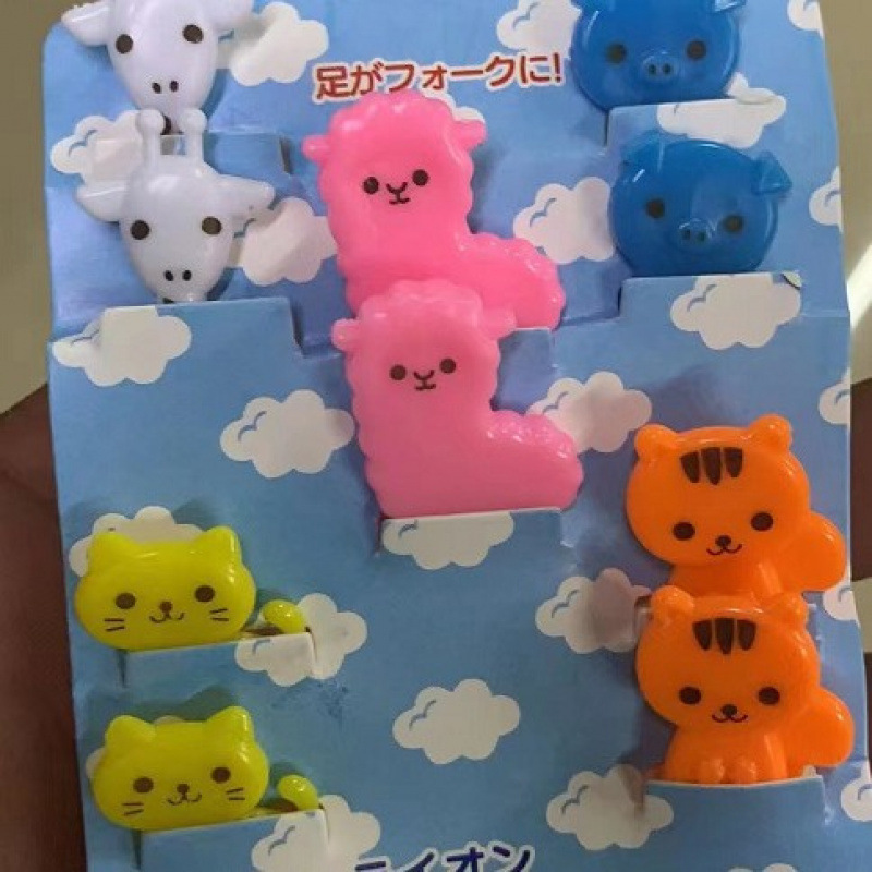Japón hogar dibujos animados horquilla de fruta creativa para niños animales lindos horquilla de fruta de plástico set Bento stick