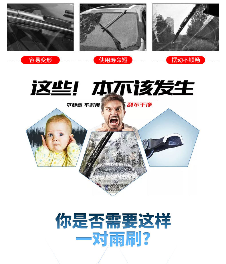 Suitable for Modern Sonata Eight Wiper Boneless High-Definition Upgrade Suitable for Special 9-Wiper Eight-Nine-Eight Wiper Blades