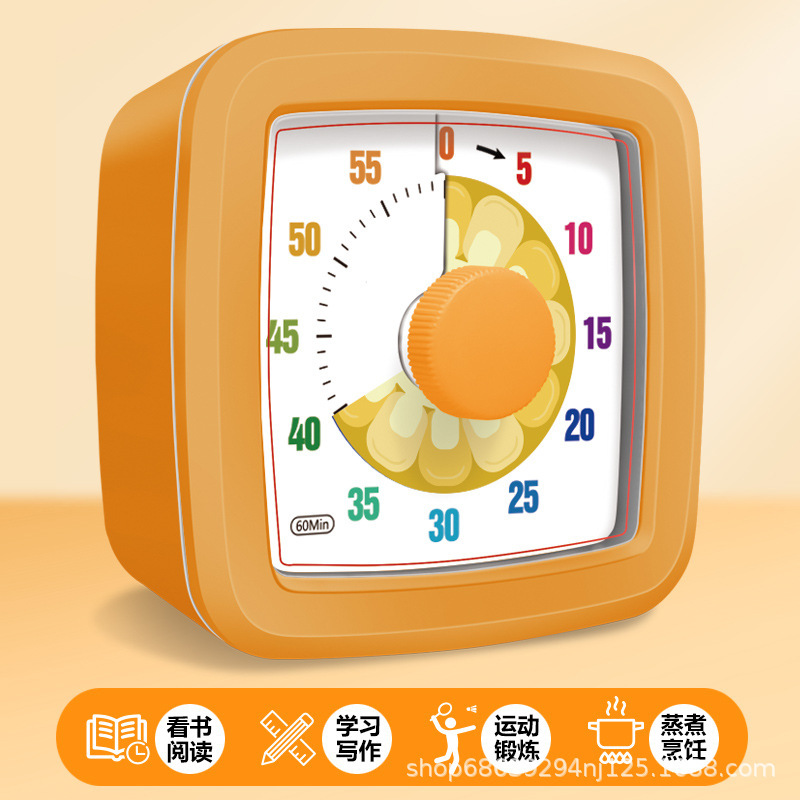 小学生向けのビジュアルポータブルタイマー、自己規律アーティファクト、タイミング目覚まし時計、子供向け漫画トマト時間管理|undefined