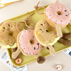 かわいいフレンチシミュレーションドーナツぬいぐるみストラップ趣味スイーツ人形カップルバッグ飾りプレゼント