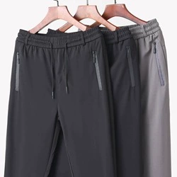 Оптовая Продажа с фабрики новые мужские высокоэластичные толстые длинные брюки среднего и пожилого возраста с эластичной талией повседневные брюки Папа очень большие