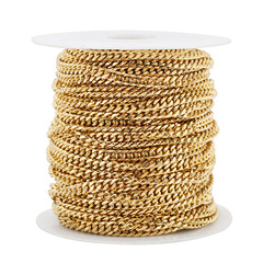 Amazon stainless steel chain 5.5mm hexagonal grinding chain 18k European and American hip-hop necklace chain for men Cuban chain