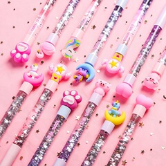 Hottest Trend Creative Handmade Diary Oil Flow Sand Pen Fairy Pen Cute Colorful Hottest Trend Neutral Korean Style